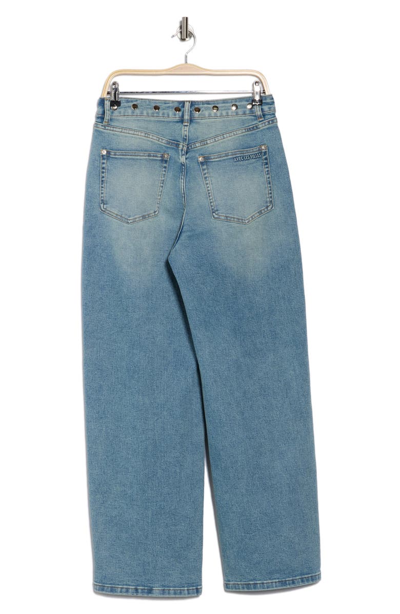 Avec Les Filles Studded Mid Rise Jeans, Alternate, color, 
