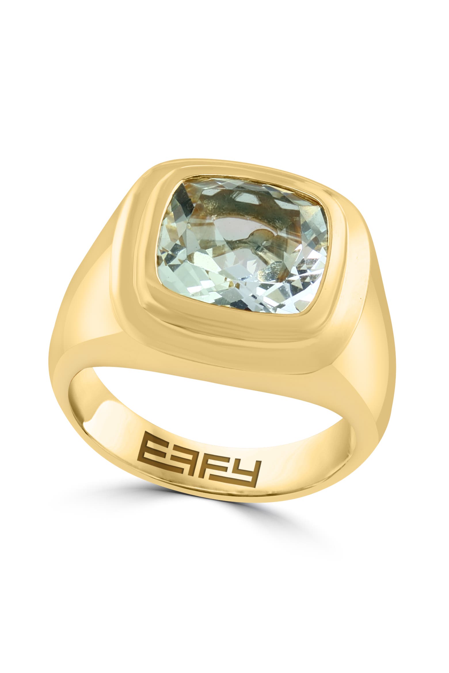 32 Days Statement EFFY White Topaz Cushion Statement Ring In Gold-plated Sterling Silver ...