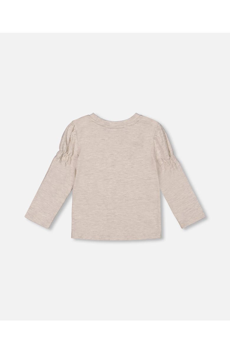 Deux par Deux Girl's Printed T-Shirt Beige Mix Printed Cats, Alternate, color, 