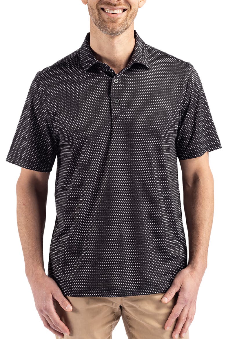 Pike Shadow Check Print Polo, Main, color, BLACK