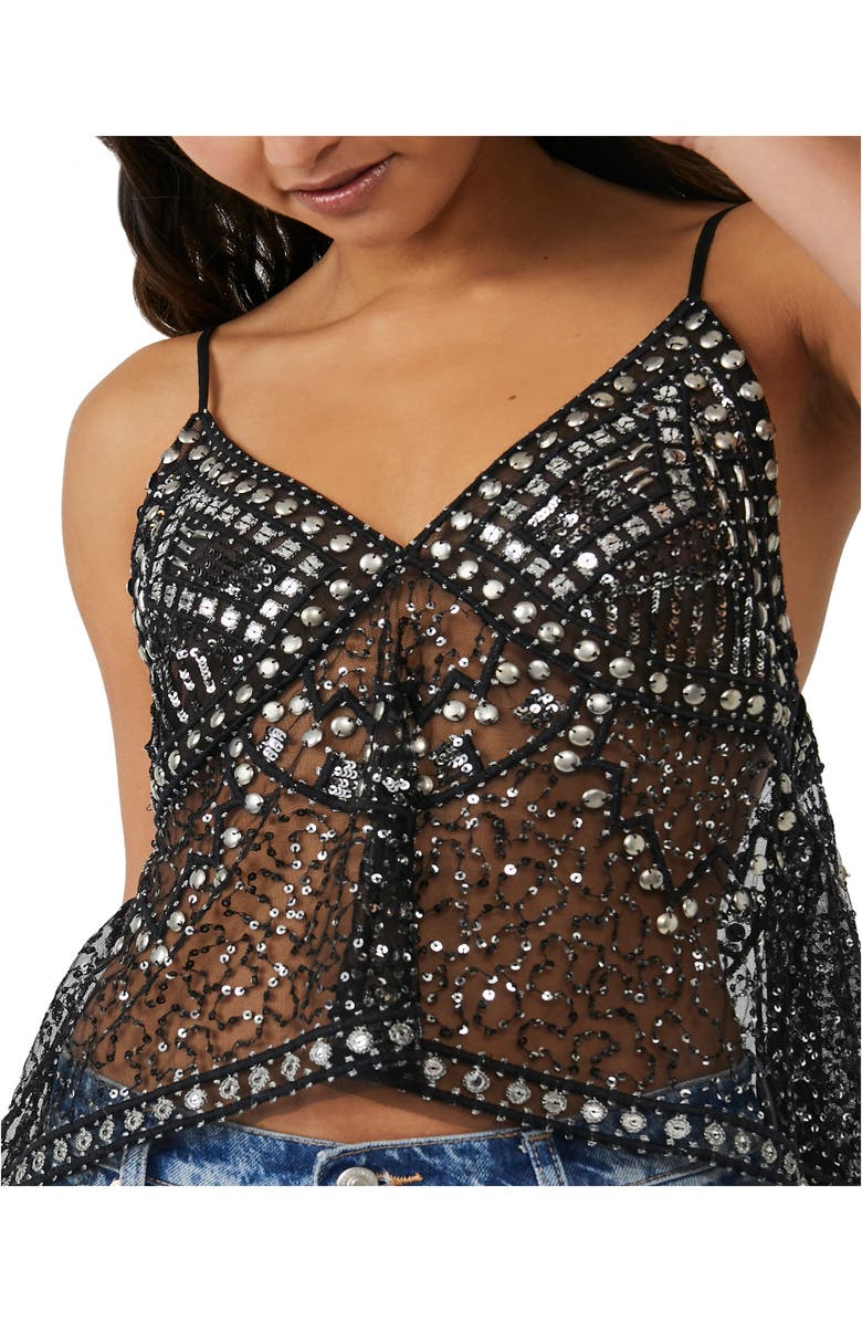 Free People Highway Sheer Sequin Tank, Alternate, color,