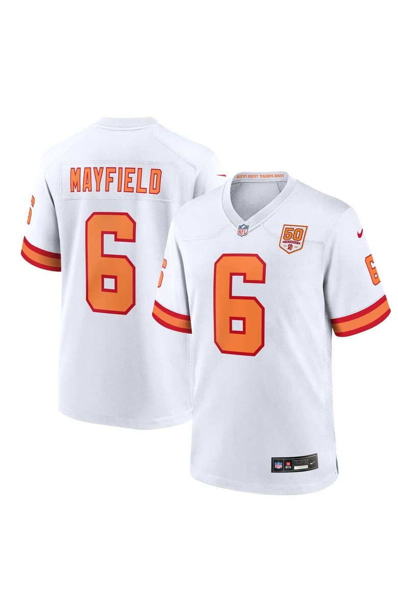 Nike Men's Nike Baker Mayfield White '76 Tampa Bay Buccaneers 50th Season Game Jersey, Main, color, White