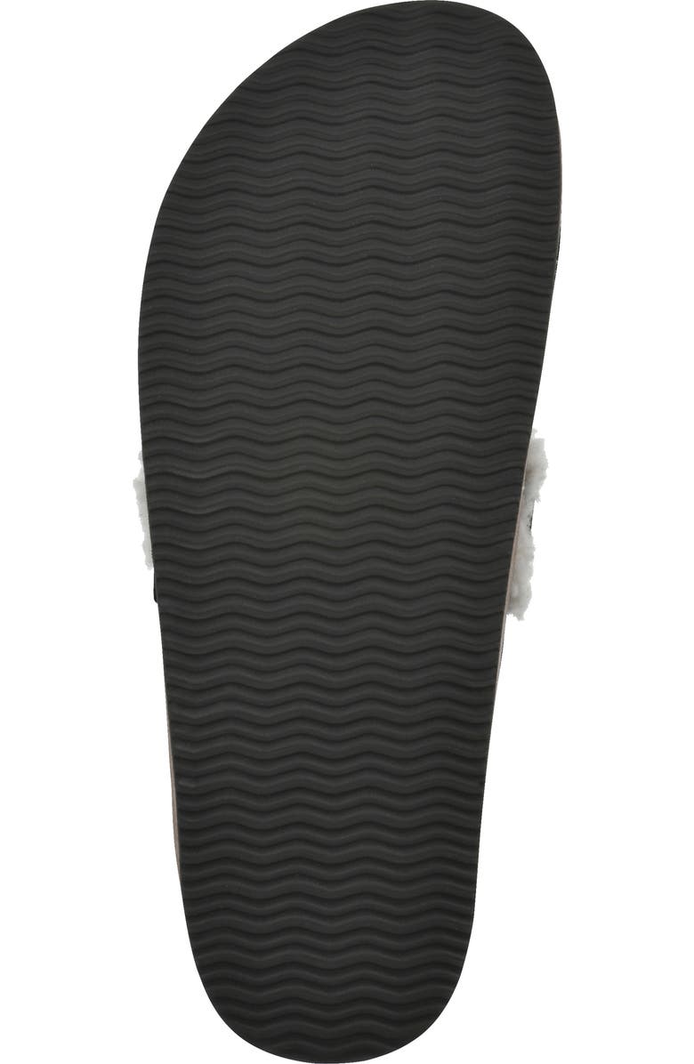 White Mountain Footwear Baylen Faux Shearling Trim Clog, Alternate, color, Black Suede Faux Fur