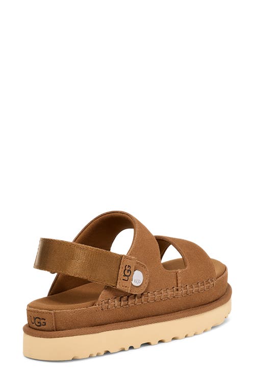 Ugg(r) Goldenstar Glide Platform Sandal In Chestnut