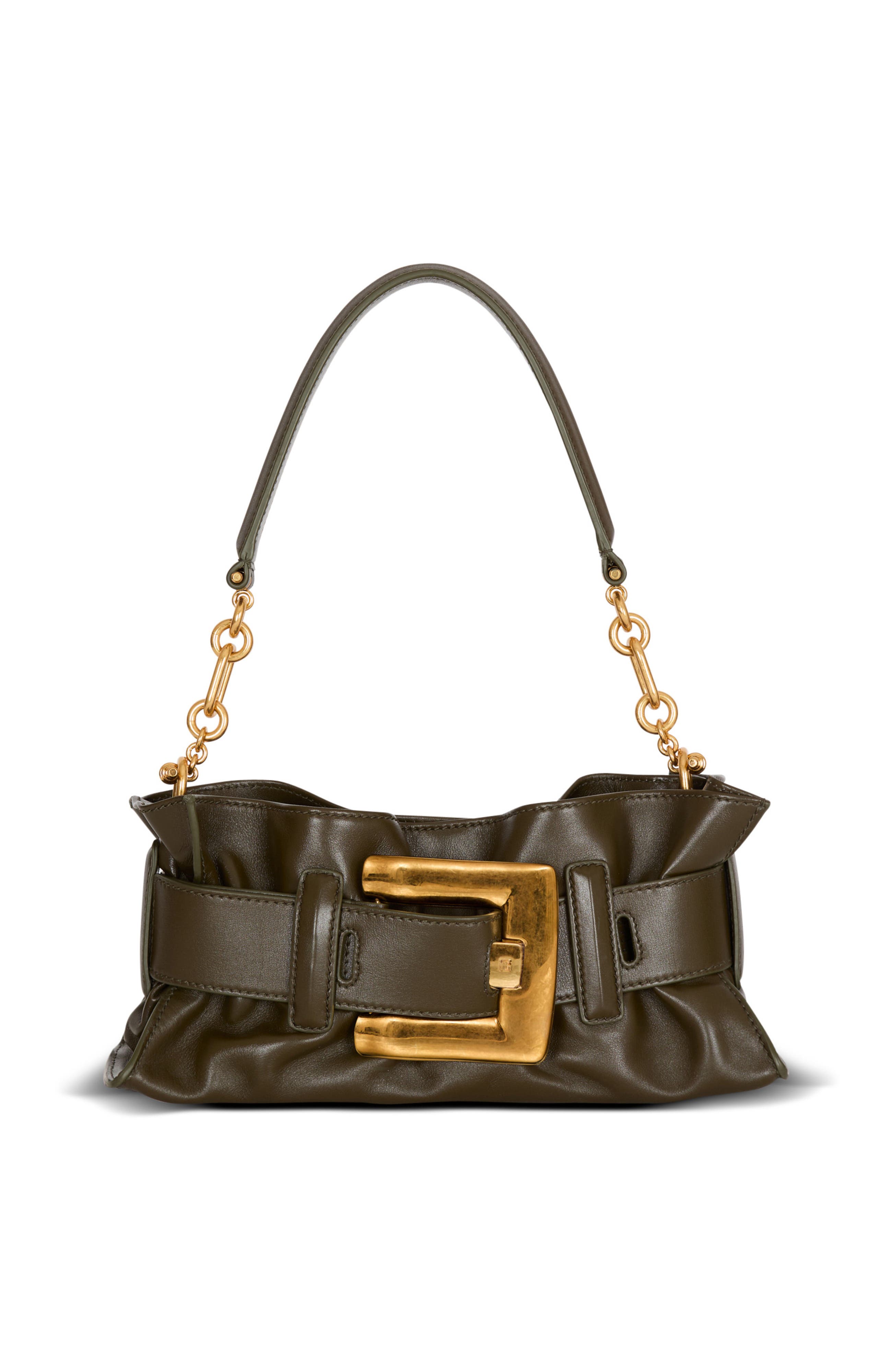 Mini Anthem Shoulder bag in calfskin leather, Main, color, khaki