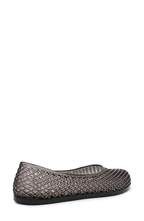 Steve Madden Gyzmo Perforated Jelly Flat In Smoke