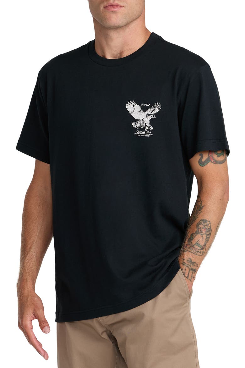 Soaring Cotton Graphic T-Shirt, Alternate, color, BLACK