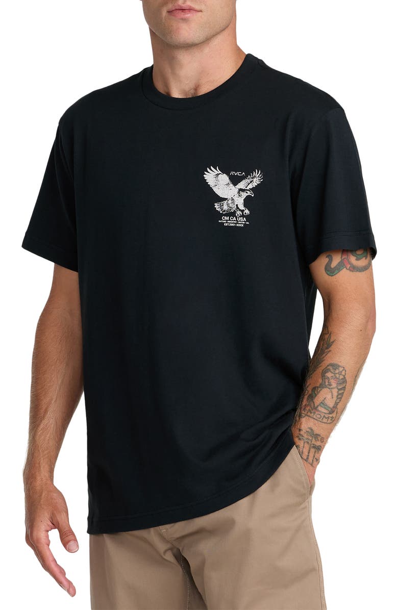 RVCA Soaring Cotton Graphic T-Shirt, Alternate, color, Black