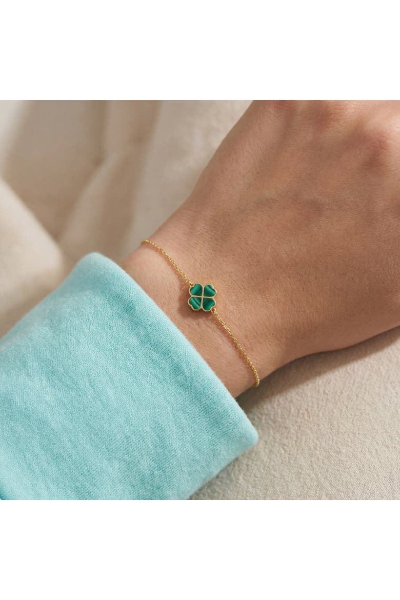 Malachite Lucky Clover Bracelet, Alternate, color, Malachite