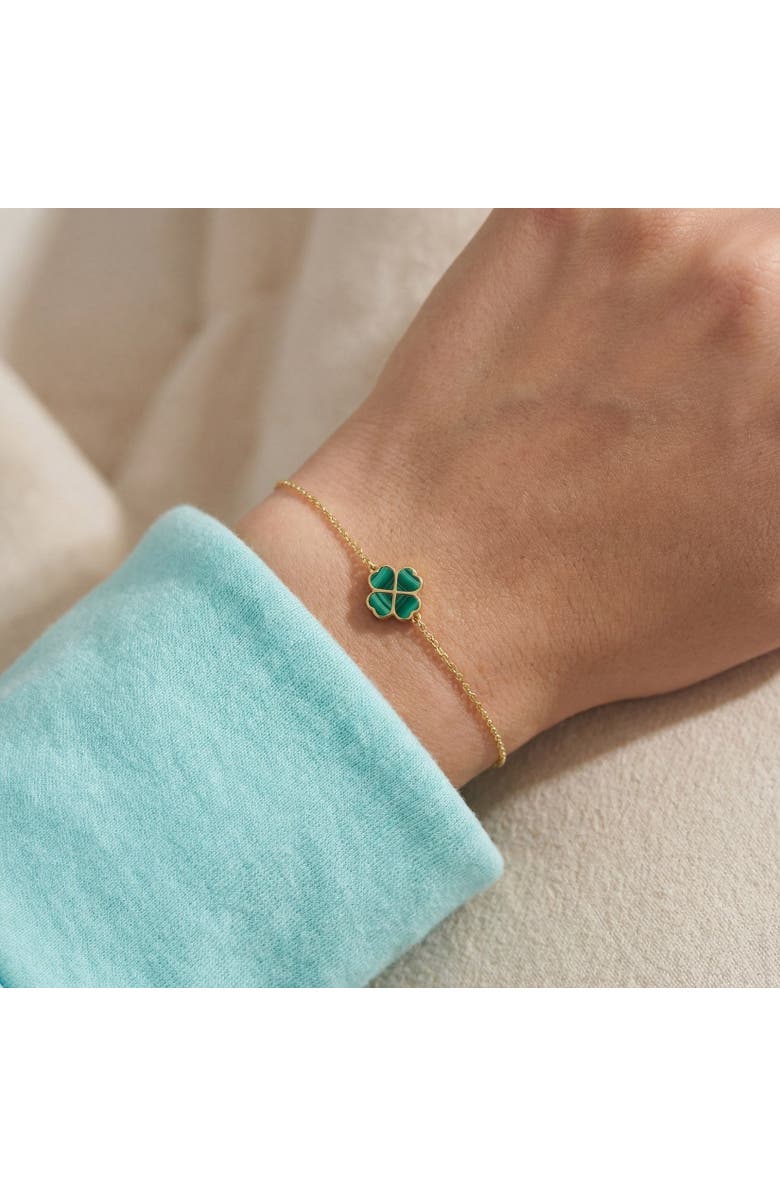 The Lovery Fine Jewelry Malachite Lucky Clover Bracelet, Alternate, color, Malachite