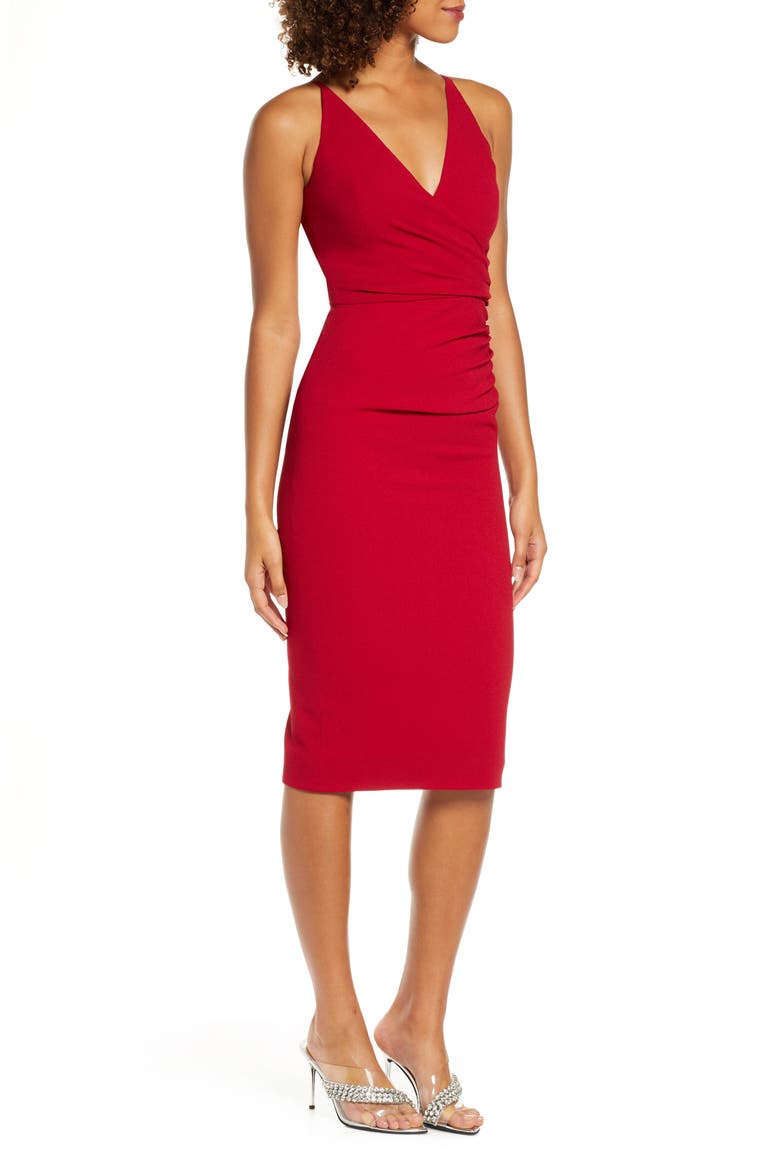 Anita Crepe Cocktail Dress, Alternate, color, GARNET
