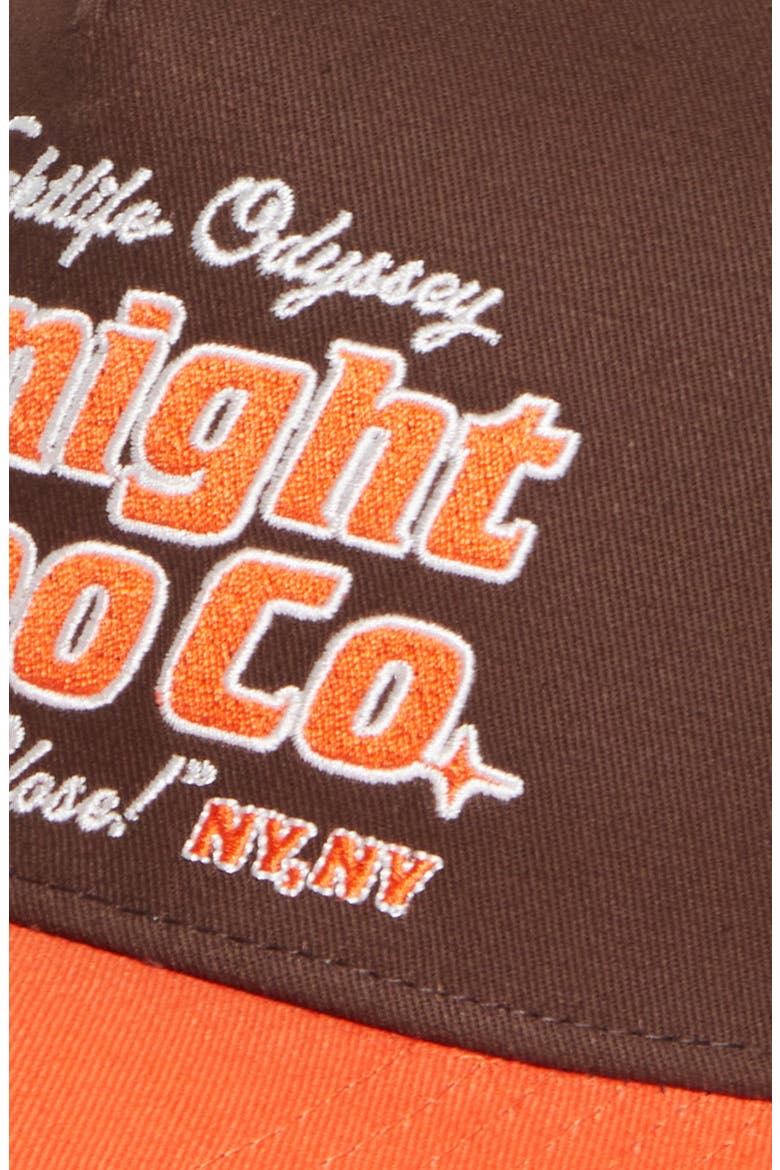 Nightlife Odyssey Trucker Hat, Alternate, color, BROWN