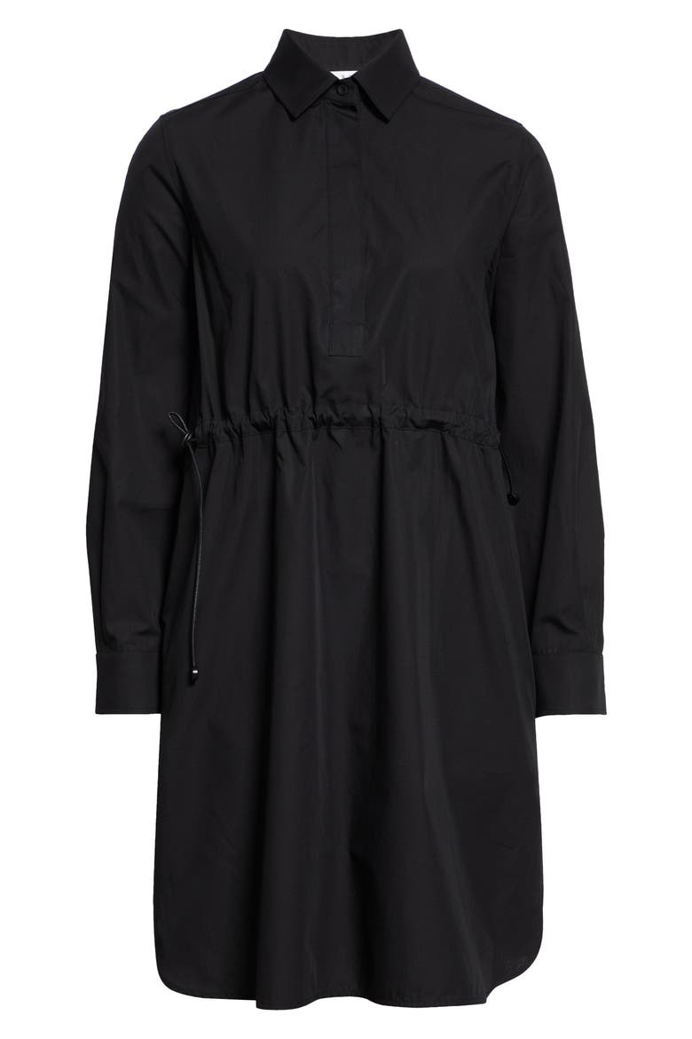 Gathered Poplin Shirtdress, Alternate, color, BLACK