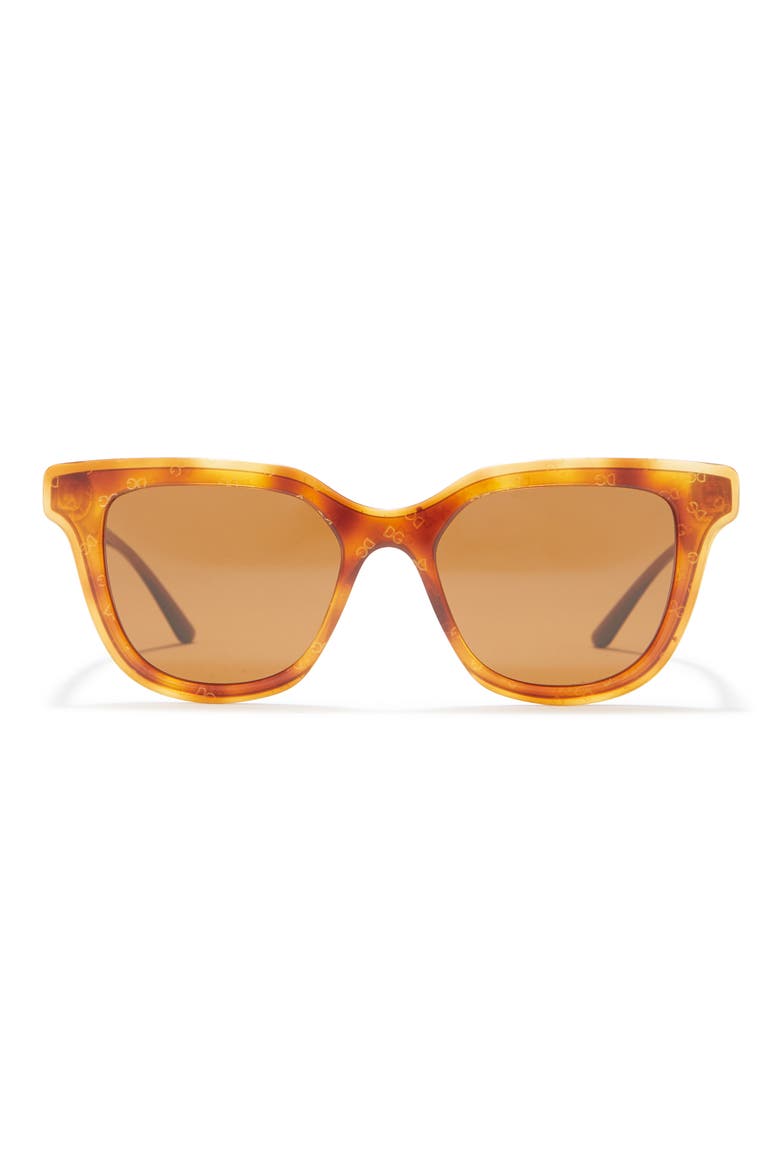 51mm Square Sunglasses, Main, color, HONEY HAVANA GOLD / DARK BROWN
