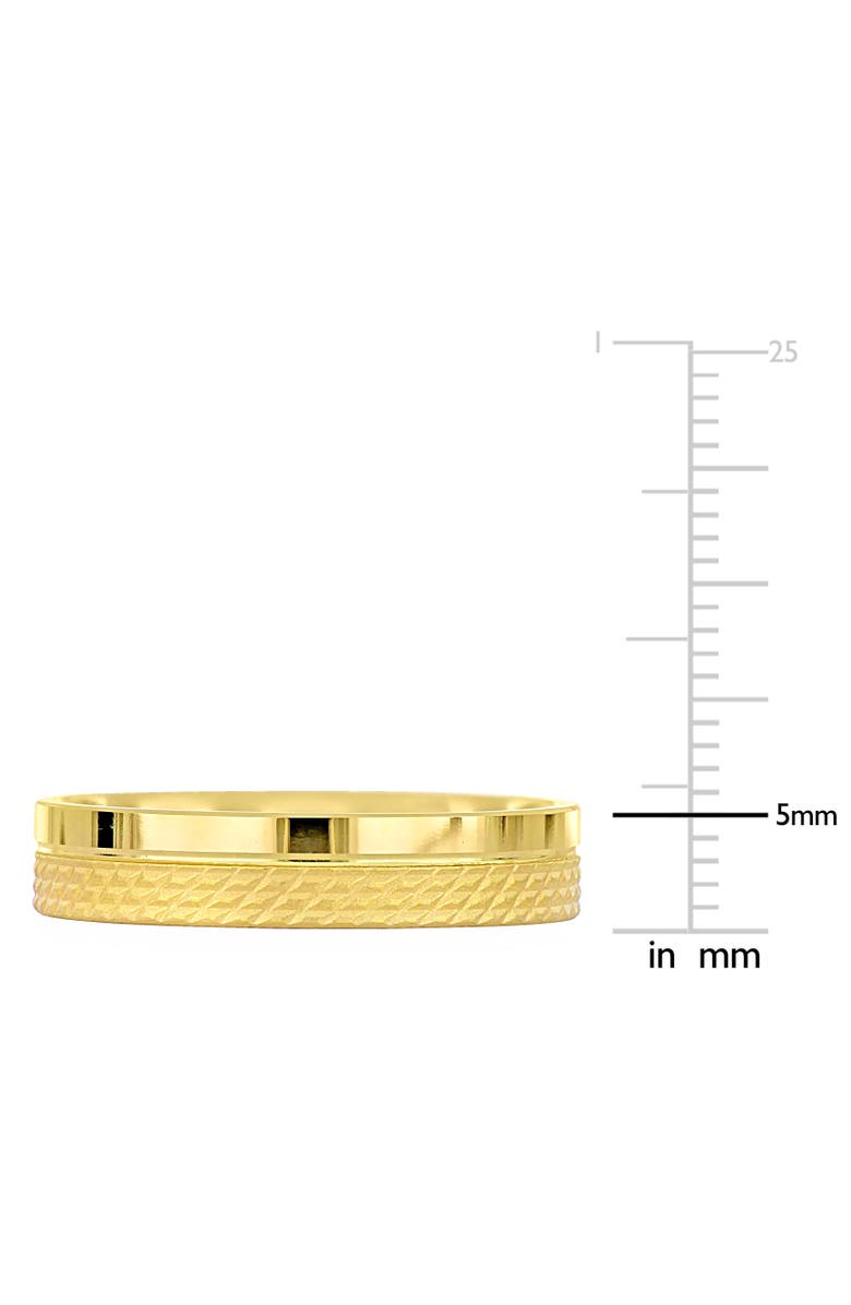 Julianna B. Men's Half Geometric Pattern Wedding Band 14k, Alternate, color, 14K Gold