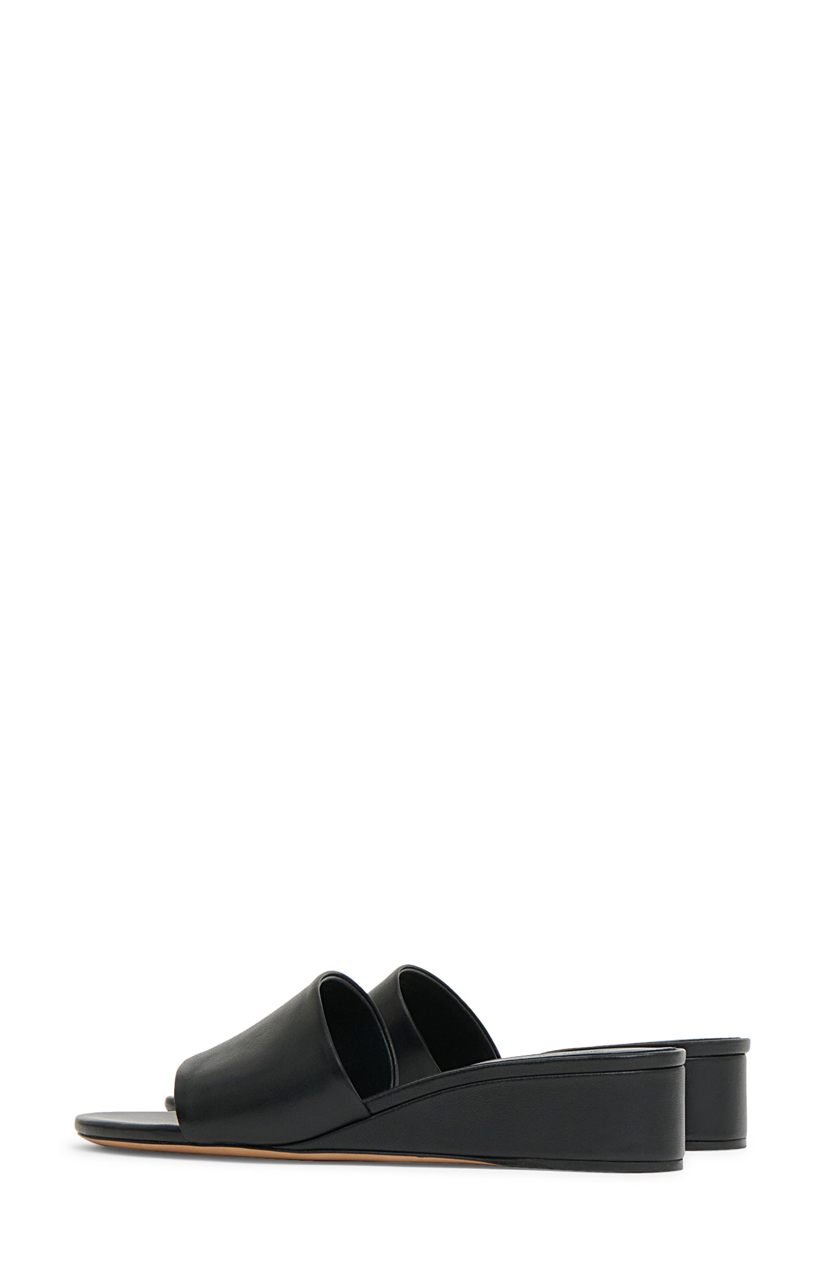 Zeppa Leather Slide Wedge Sandal, Alternate, color, BLACK