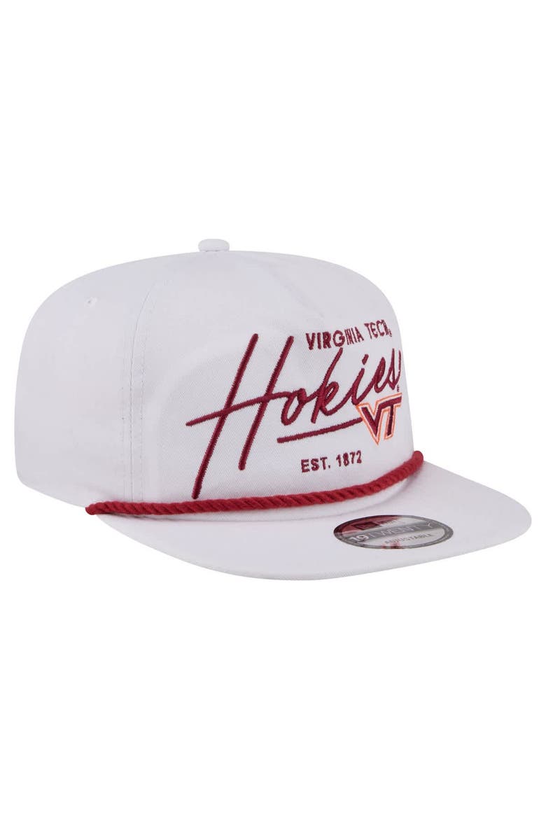 Men's New Era  White Virginia Tech Hokies Team Rope 19TWENTY Adjustable Hat, Main, color, White