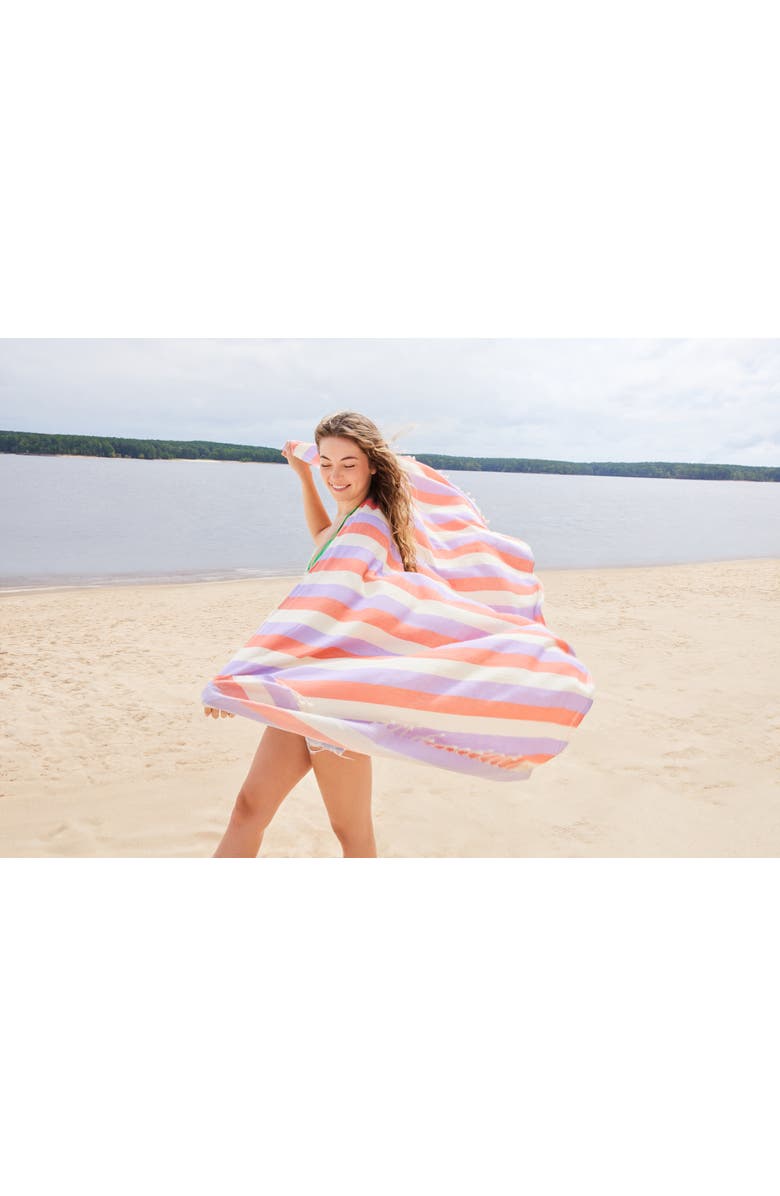 Feelgoodz Shoreline XL Turkish Cotton Towel with Matching Pouch, Alternate, color, Lakeshore