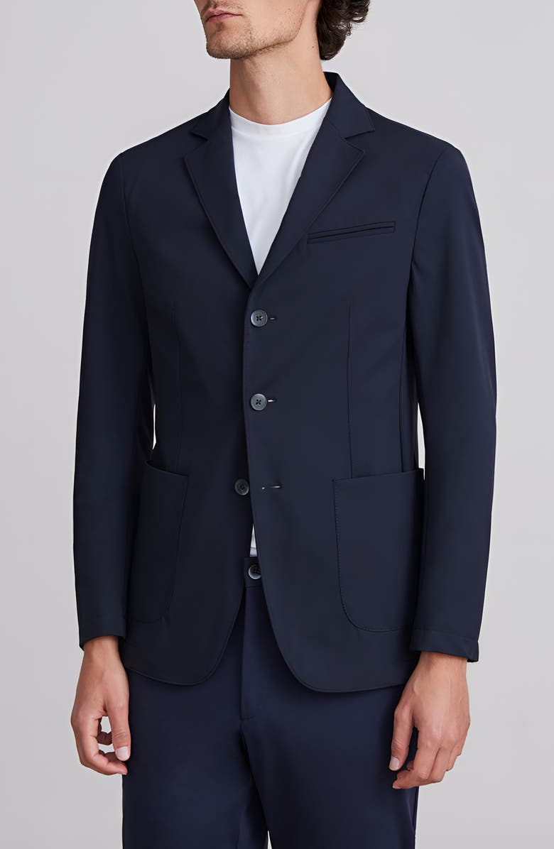 Emanuel Berg Technical Solid Navy 3-Button Sport Coat, Main, color, Navy