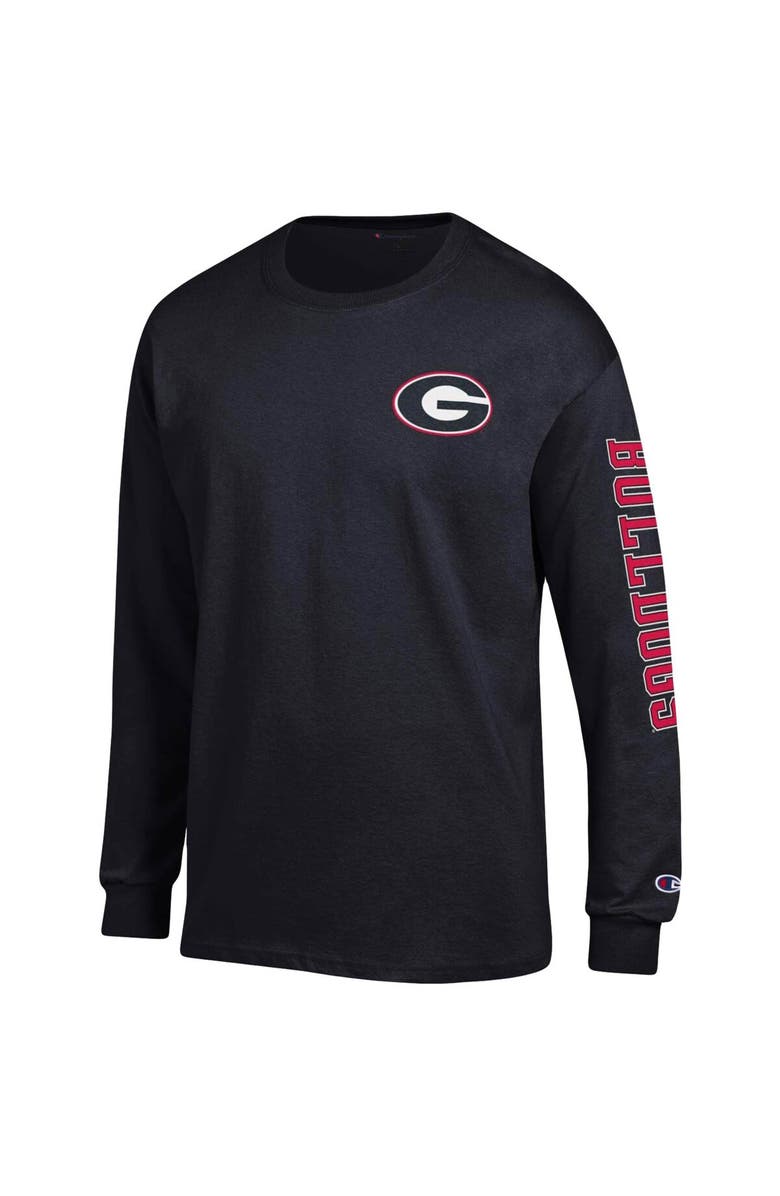 Champion Men's Champion Black Georgia Bulldogs Team Stack Long Sleeve T-Shirt, Alternate, color, 