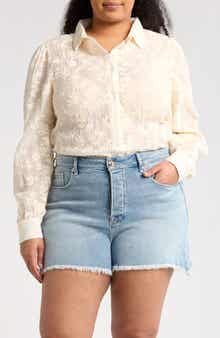 Forgotten Grace Embroidered Button Down Top