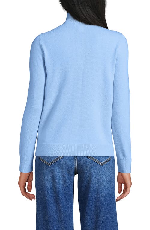 Lands' End Cashmere Quarter Zip Sweater In Blue
