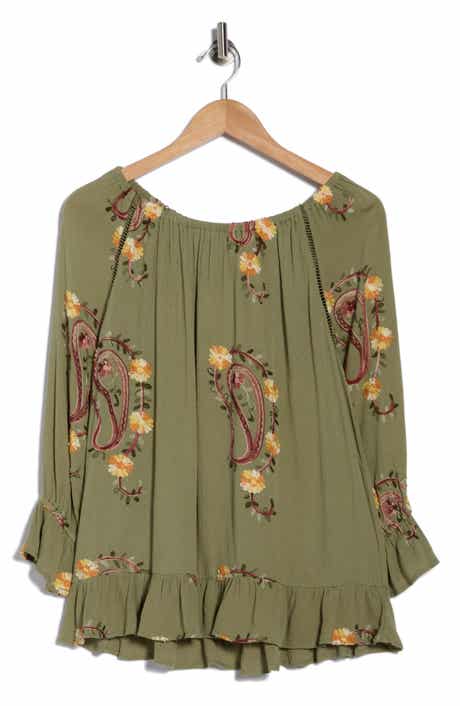 Forgotten Grace Paisley Embroidered Top