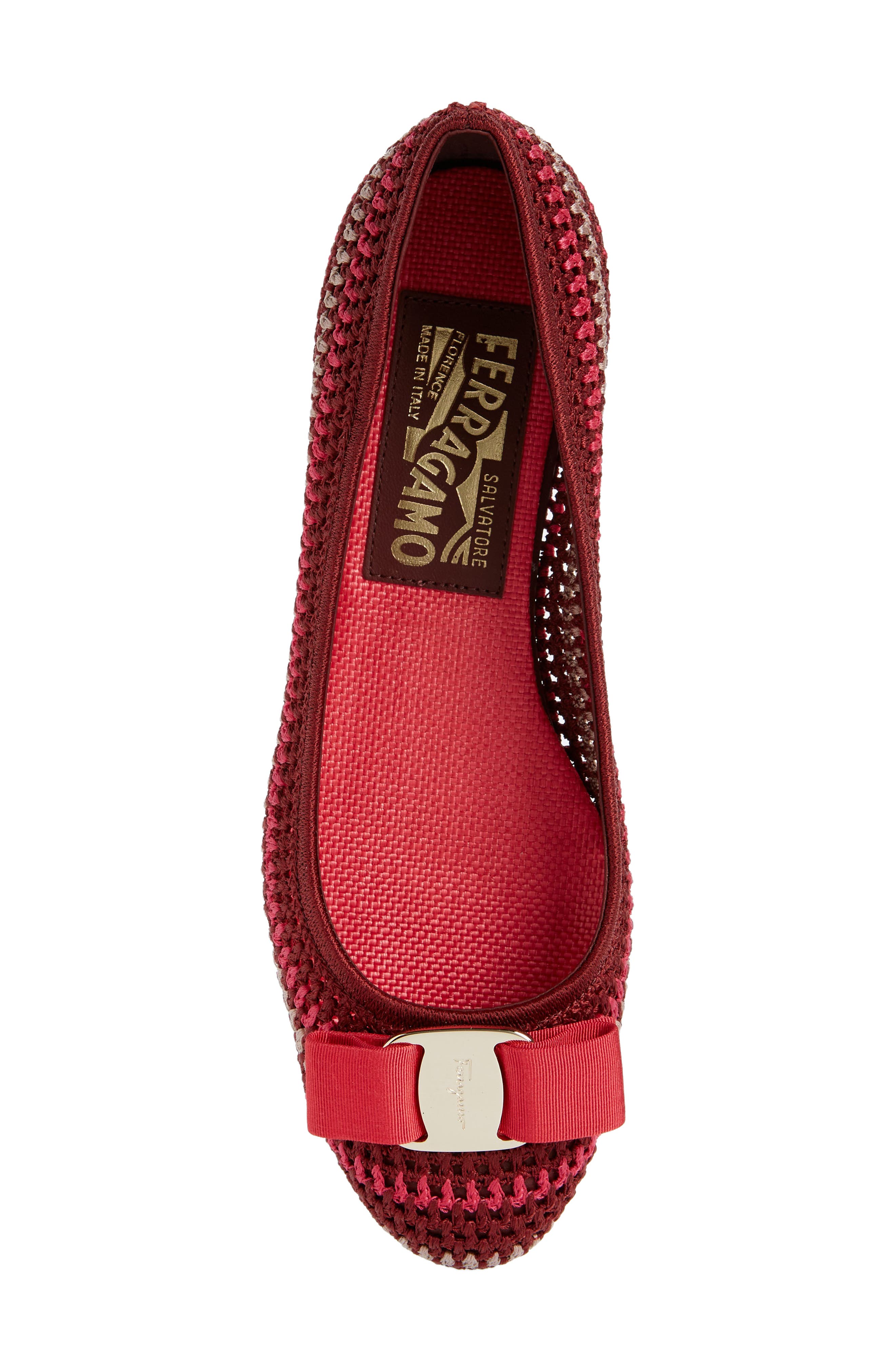 FERRAGAMO Varina Macramé Ballerina Flat, Alternate, color, 