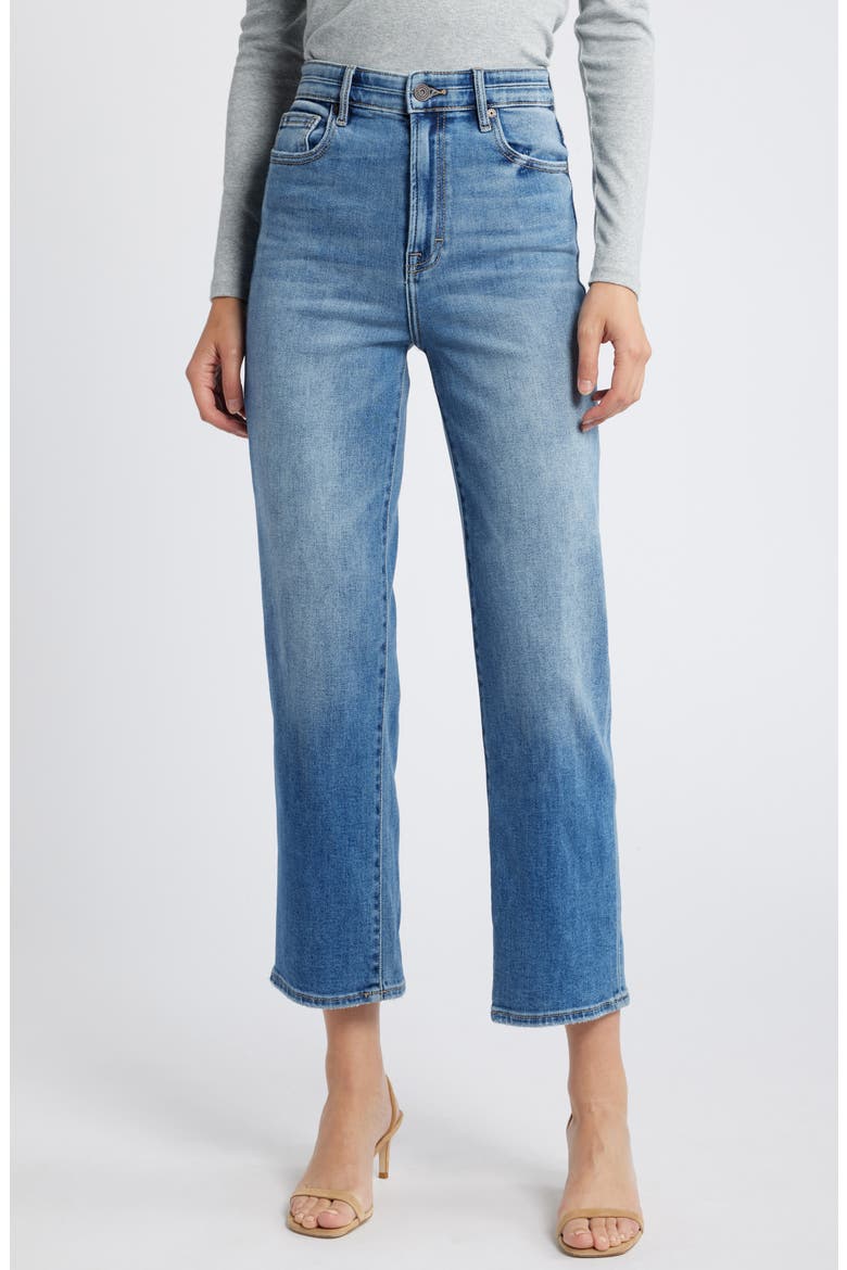Relaxed High Waist Straight Leg Jeans, Main, color, DARK WASH