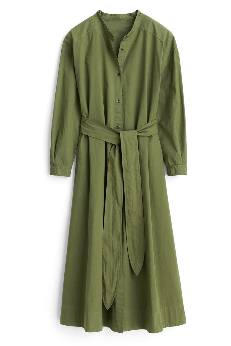 Long Sleeve Midi Shirtdress, Alternate, color, MILITARY OLIVE