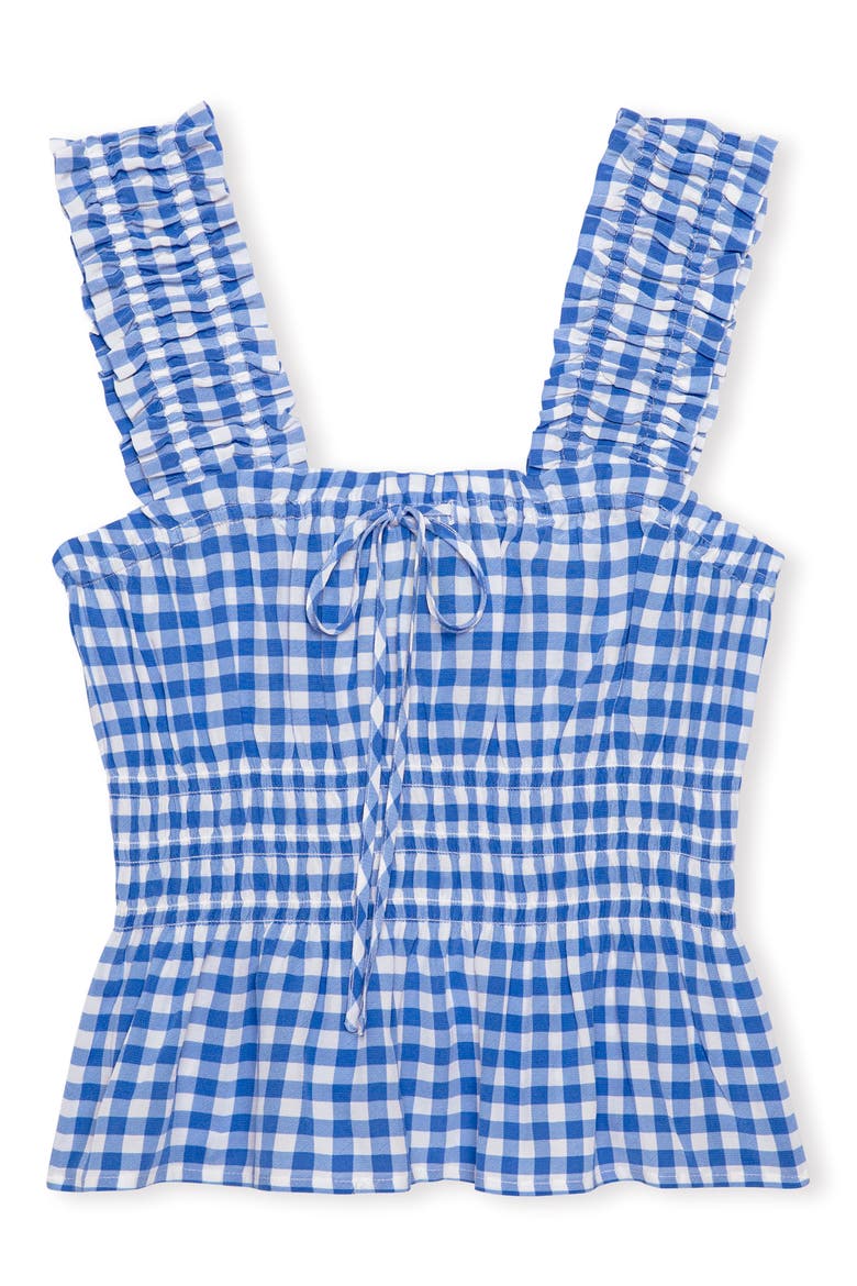 x Giadzy Donna Gingham Sleeveless Top, Alternate, color, AZURE GINGHAM