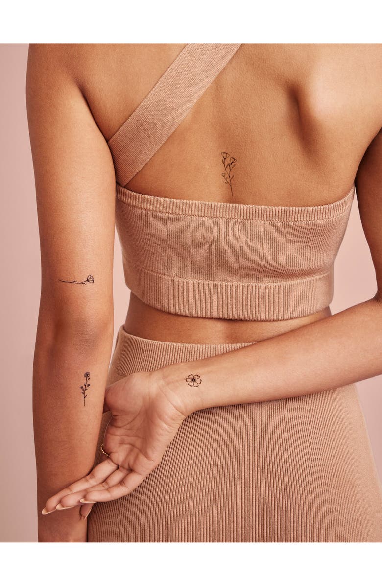 INKED by Dani Blooming Temporary Tattoos, Alternate, color, Black