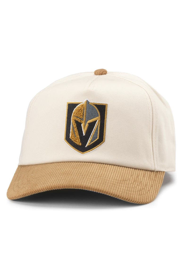 Men's American Needle White/Gold Vegas Golden Knights Burnett Adjustable Hat, Main, color, White