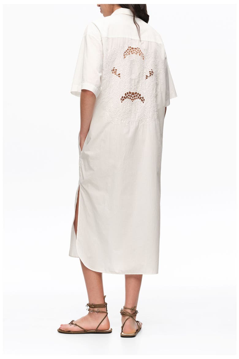 Cotton Embroidered Shirt Dress, Alternate, color, WHITE