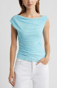 Open Edit Cap Sleeve Mesh Top
