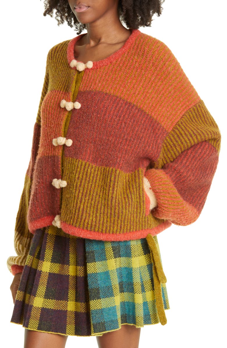 YanYan Charlie Wah Colorblock Wool Blend Cardigan, Alternate, color, 