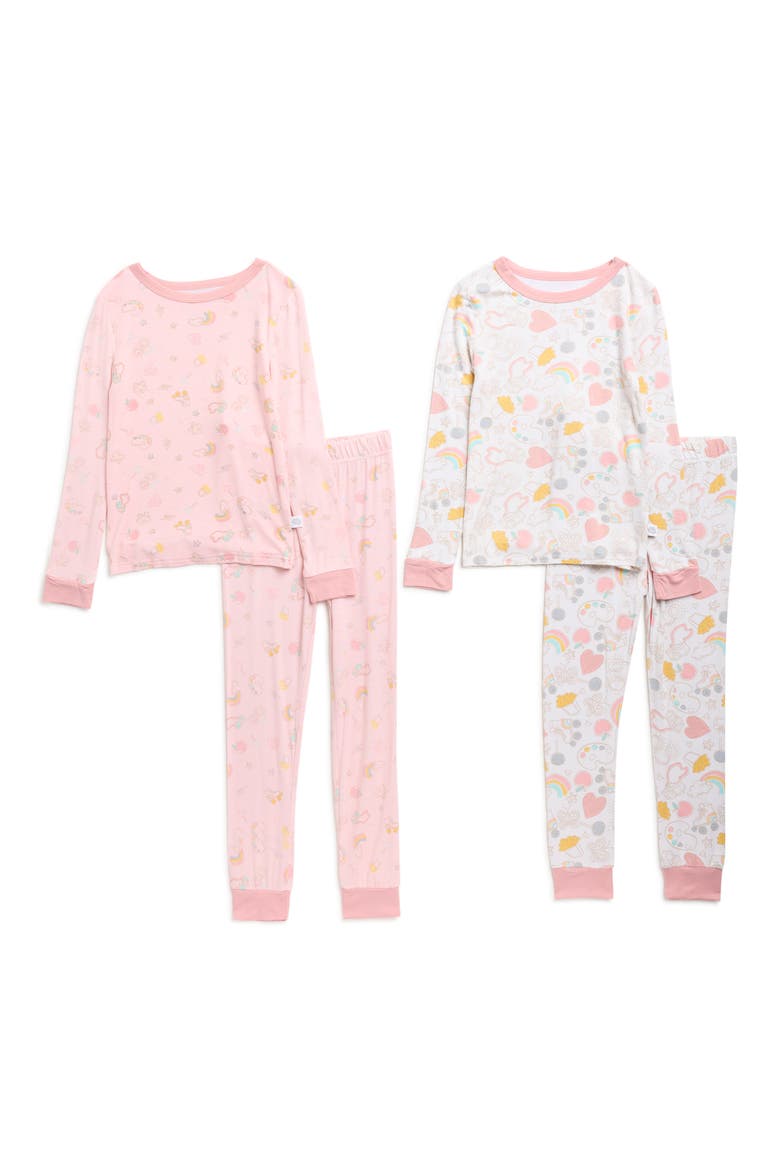 Kids' Snug Fit 4-Piece Pajamas, Main, color, PINK