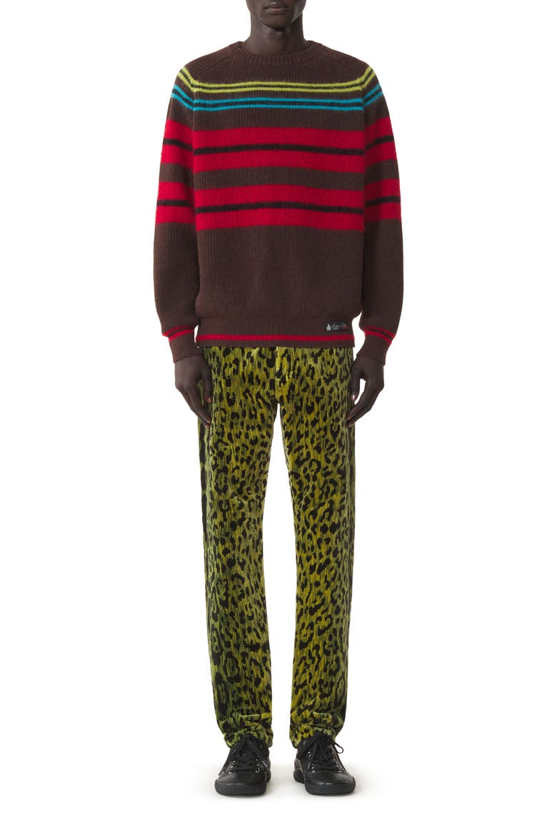 Striped Sweater In Wool And Cashmere, Main, color, Ebony