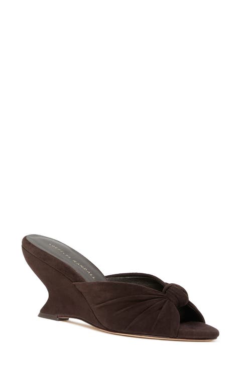 Marsy Leather Wedge Slide Sandal