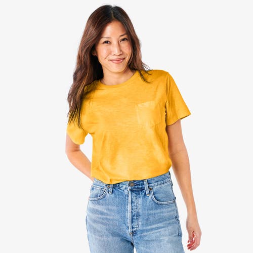 Shop Primary Adult Slub Pocket Tee In Sunflower