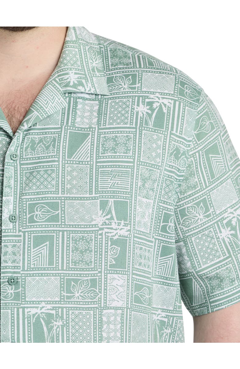 Society of One by DXL Big & Tall Cabana Sport Shirt, Alternate, color, Green