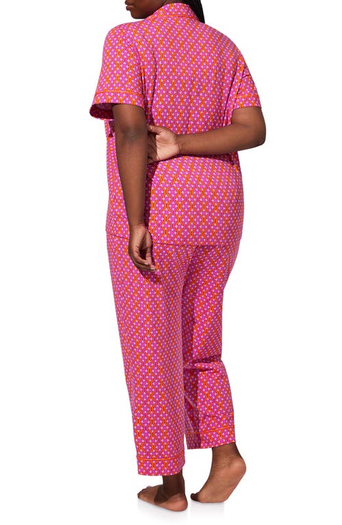 Bedhead Pajamas Print Jersey Crop Pajamas In Pink