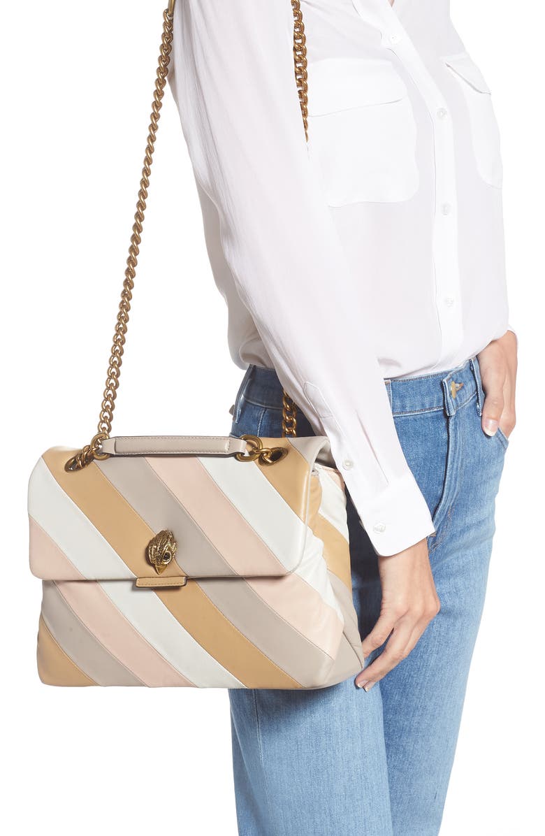Kurt Geiger London Kensington Stripe Leather Shoulder Bag, Alternate, color,