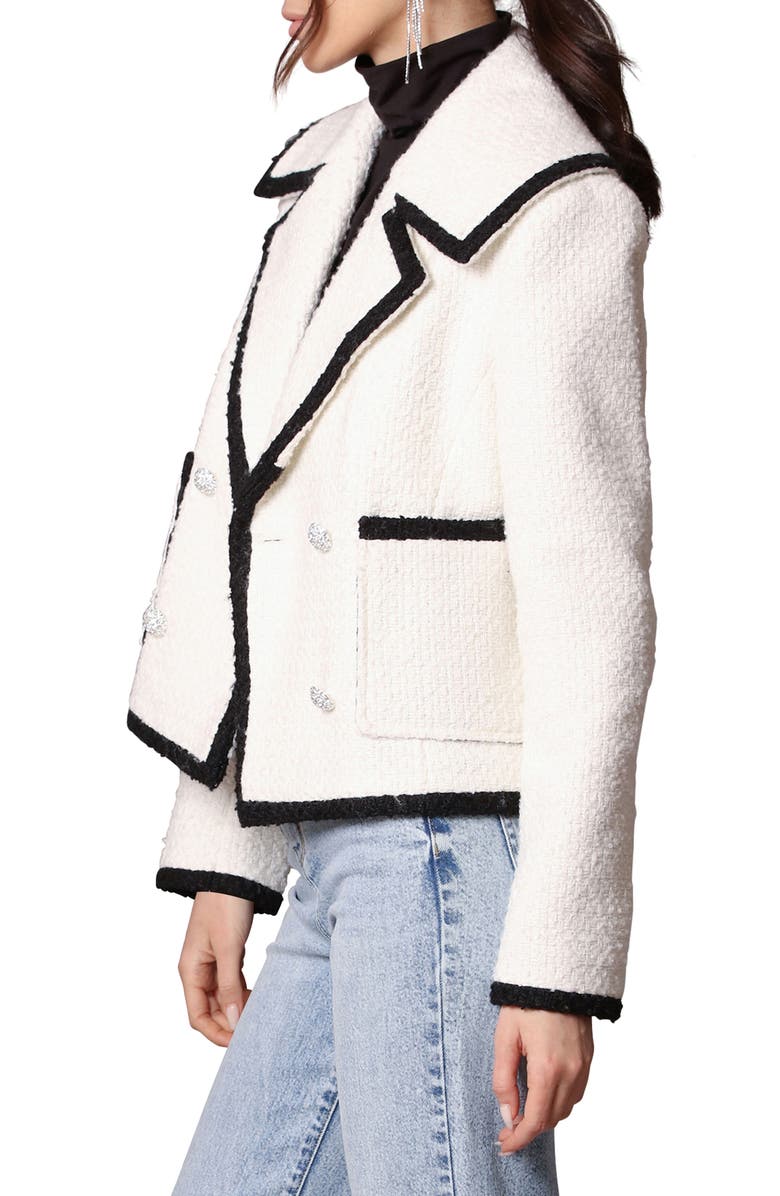 Avec Les Filles Contrast Trim Wool Blend Tweed Jacket, Alternate, color, 