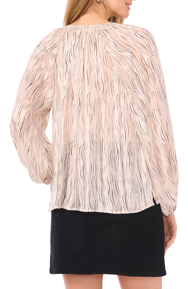 Vince Camuto Abstract Print Long Sleeve Top, Alternate, color, Birch