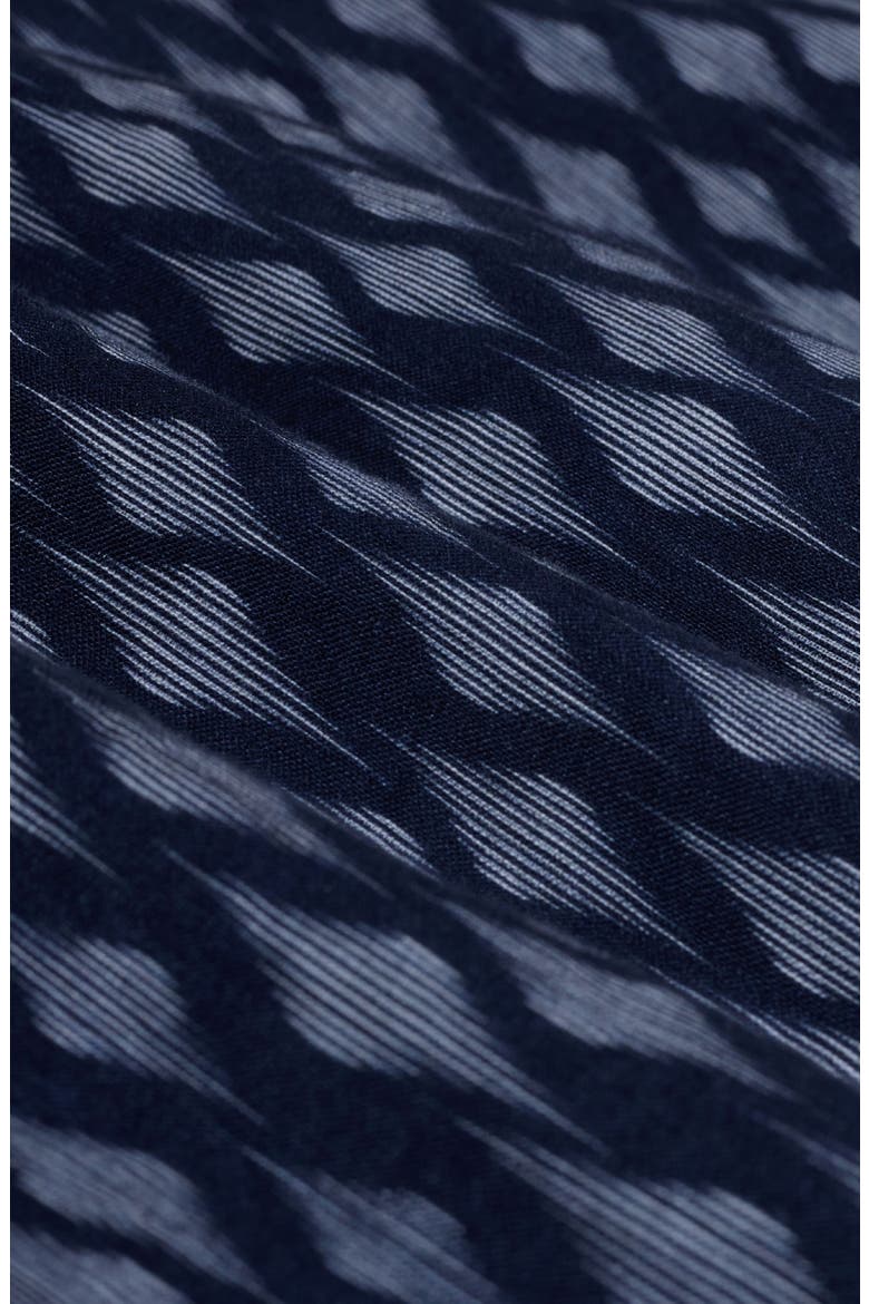 Vero Shaped Fit Geometric Print Short Sleeve Button-Up Shirt, Alternate, color, NAVY