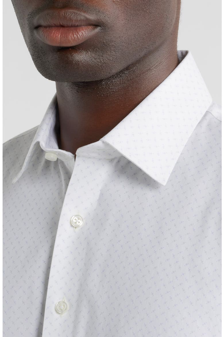 Lima Trim Fit Neat Premium Performance Cotton Blend Twill Dress Shirt, Alternate, color, PURPLE LIMA GEO
