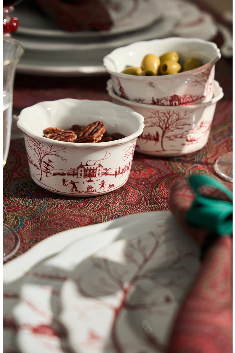 Country Estate Winter Frolic Bowl, Alternate, color, RUBY
