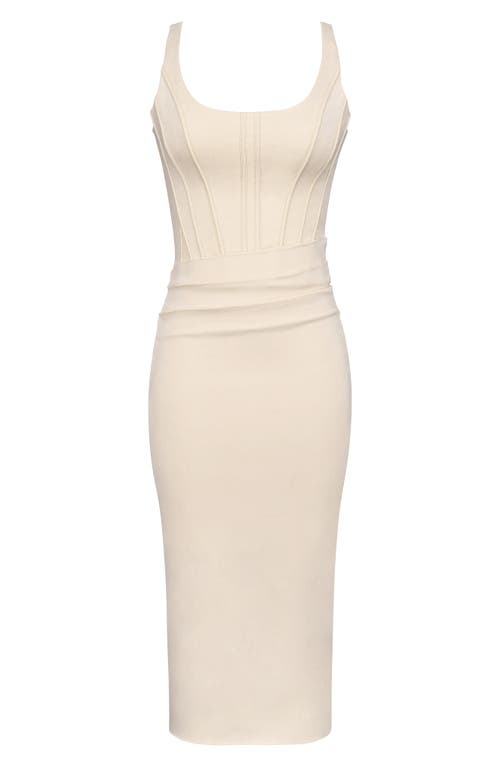 House Of Cb Samya Corset Midi Dress In Neutral