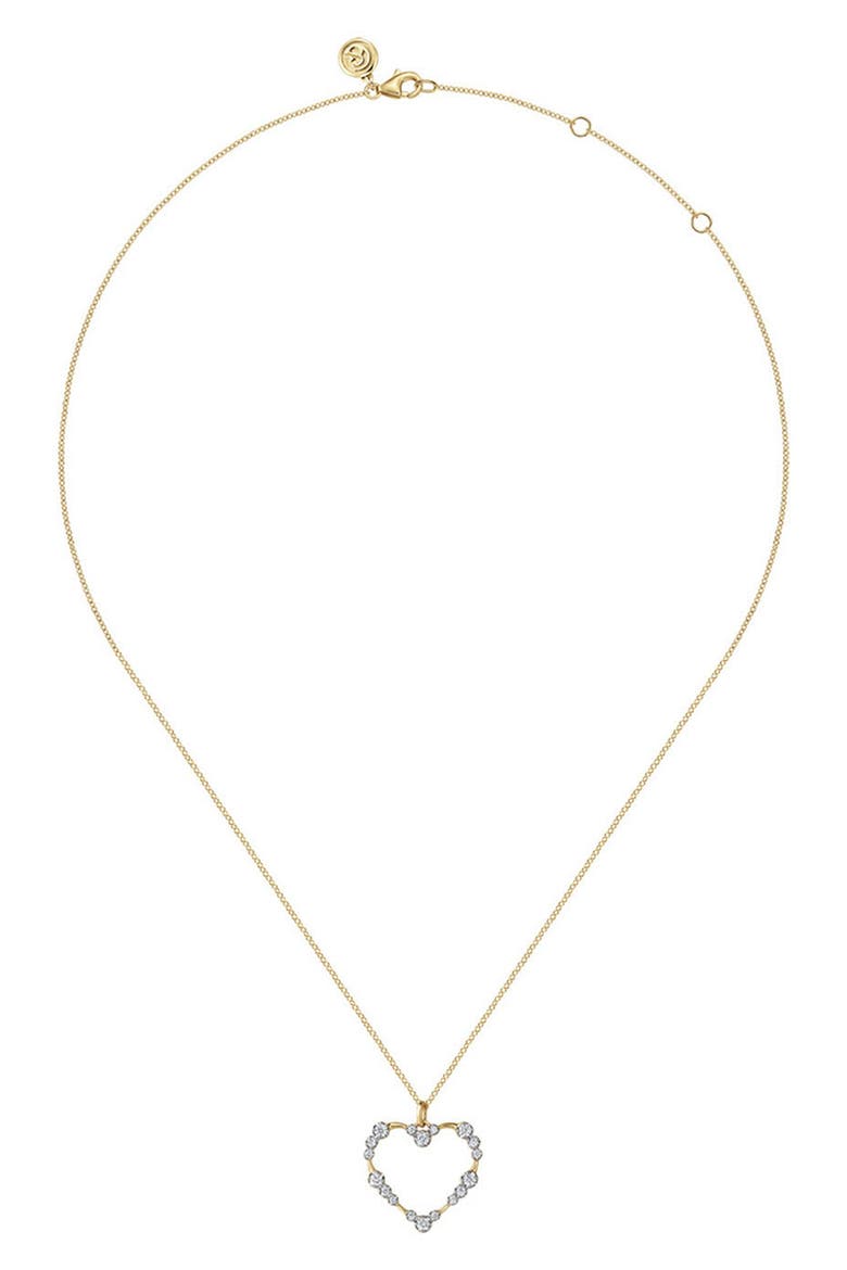 Bujukan Graduated Diamond Heart Pendant Necklace, Alternate, color, GOLD